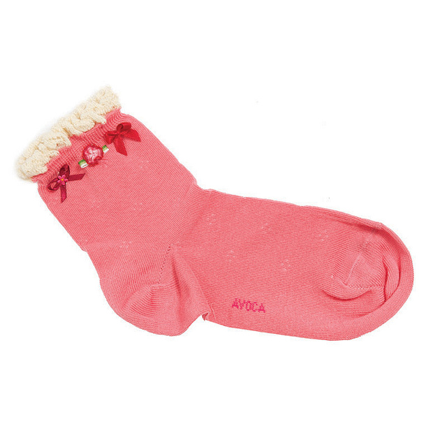 Avoca Ankle Sisi Socks in Pink from Honey Beeswax